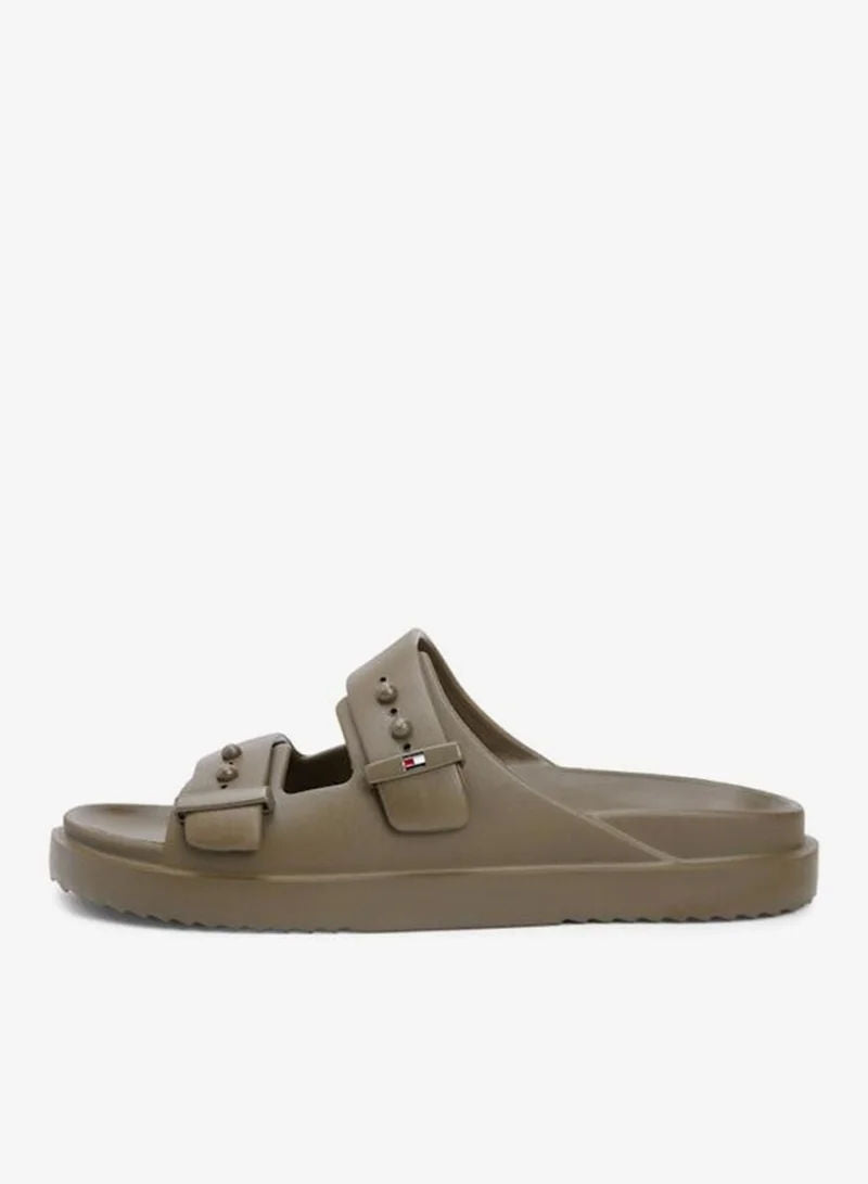Tommy Hilfiger Willow Green Lightweight Pin Buckle Serrated Pool Slides for Men