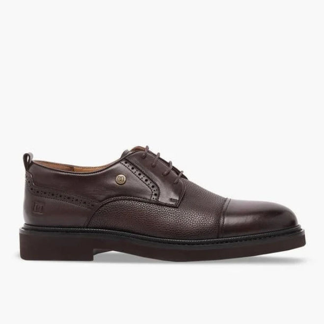 Duchini Men Formal Lace-Up Leather Derby Shoes