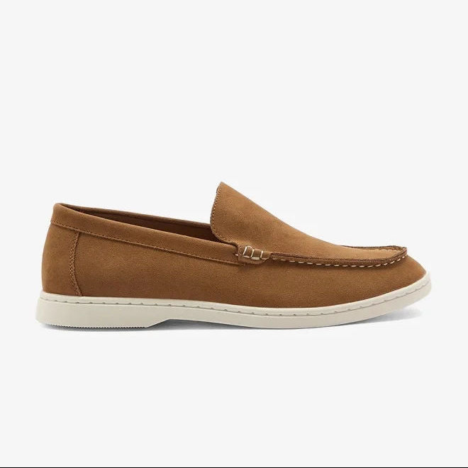 Robert Wood Men Casual Suede-Look Penny Loafers Tan Hs41024 1