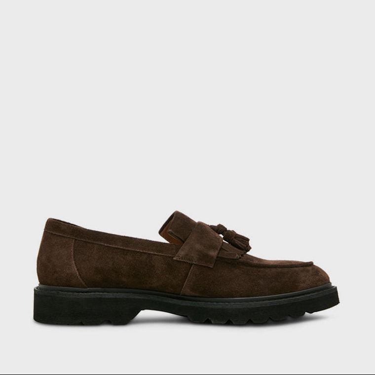 Steve Madden Men Casual DRAEL Round Toe Suede Loafers Brown DRAE01M1-205BROWN-SUEDE