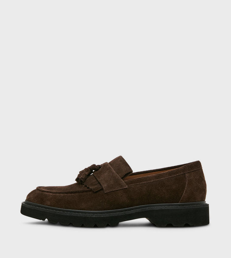 Steve Madden Men Casual DRAEL Round Toe Suede Loafers Brown DRAE01M1-205BROWN-SUEDE