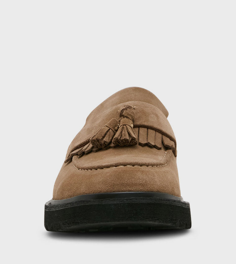 Steve Madden Men Casual DRAEL Round Toe Suede Loafers Taupe DRAE01M1-275TAUPE-SUEDE