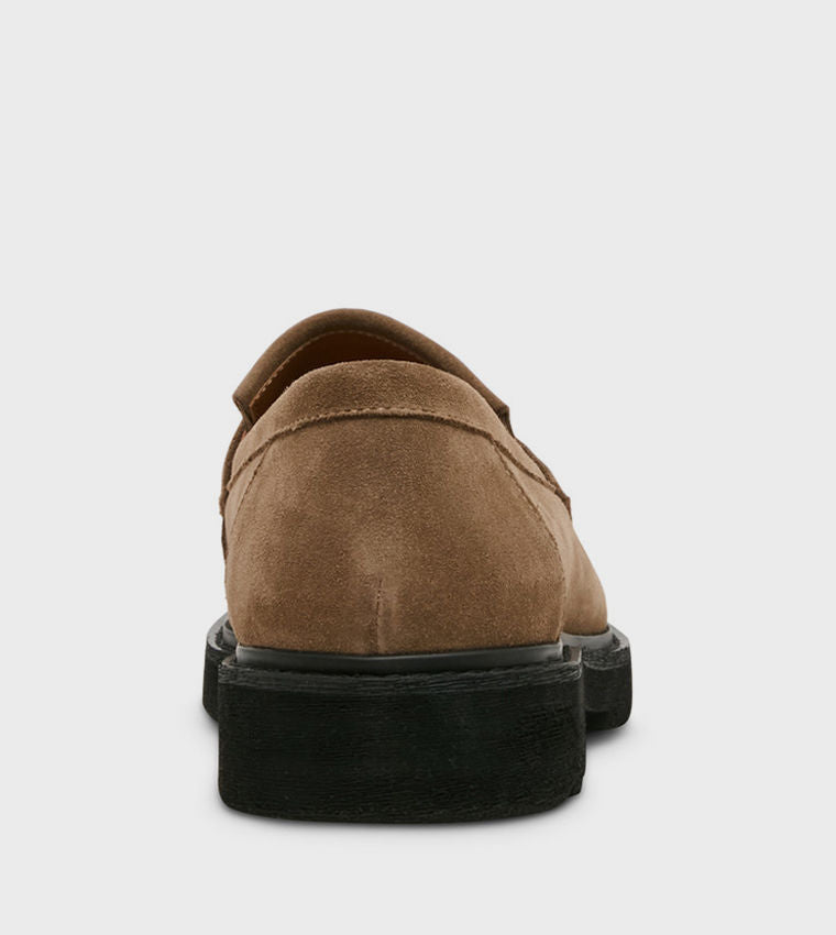 Steve Madden Men Casual DRAEL Round Toe Suede Loafers Taupe DRAE01M1-275TAUPE-SUEDE