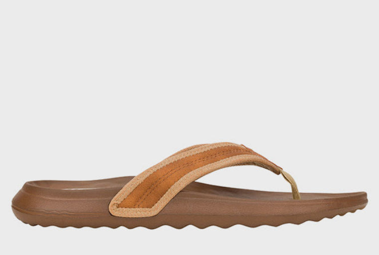 Hey Dude Myers Classic Flip-Flops Faux Leather Orange