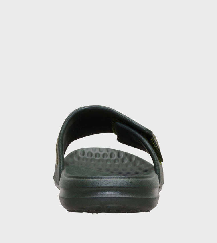 Hey Dude Wave Alt Slides Brown Adjustable Two‑Strap