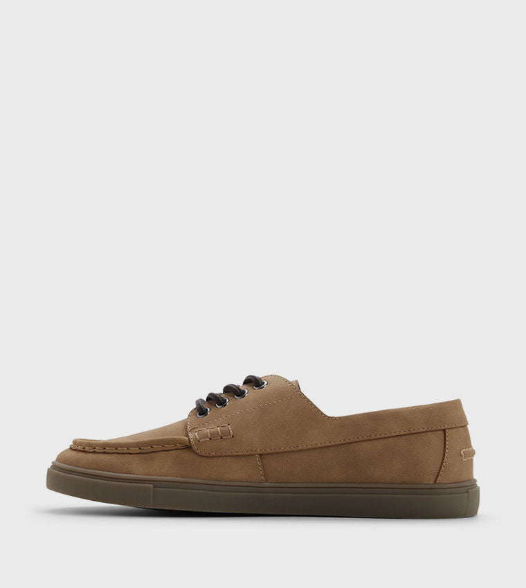 Call It Spring BALBOA Solid Lace-Up Shoes Taupe Low Top