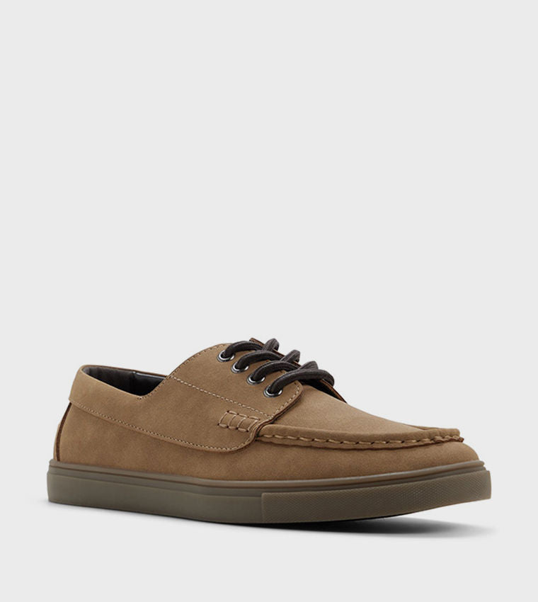 Call It Spring BALBOA Solid Lace-Up Shoes Taupe Low Top