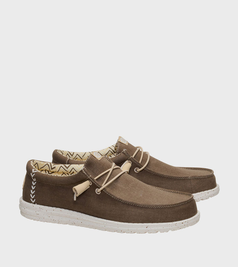 HEY DUDE Men Casual WALLY Stretch Canvas Slip-On Shoes