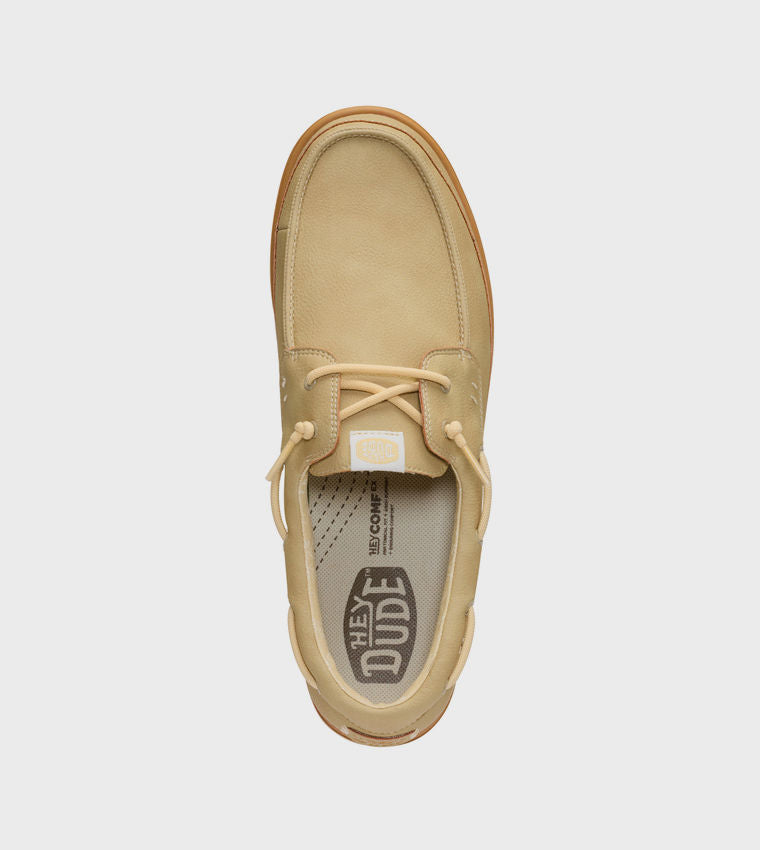 HEY DUDE Men Casual HARBOR Lo Classic Slip-On Shoes Beige