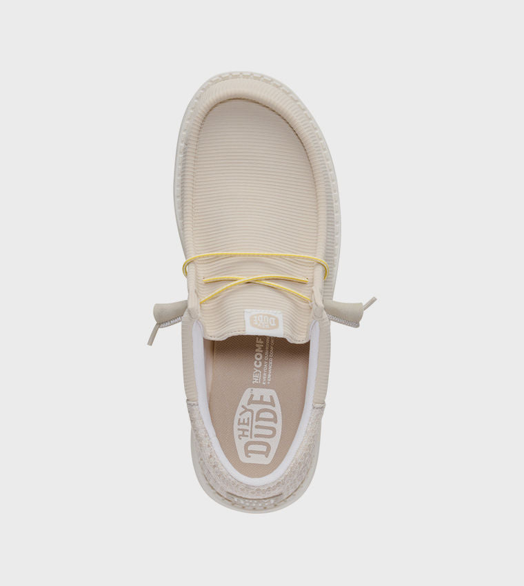 HEY DUDE Men Casual WALLY Funk Multi Mesh Slip-On Shoes Beige