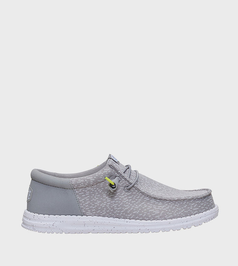 HEY DUDE Men Casual WALLY Funk Stretch Speckle Slip-On Shoes Grey
