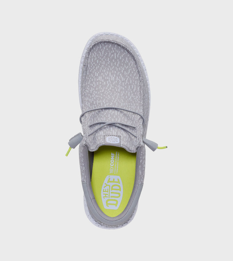 HEY DUDE Men Casual WALLY Funk Stretch Speckle Slip-On Shoes Grey