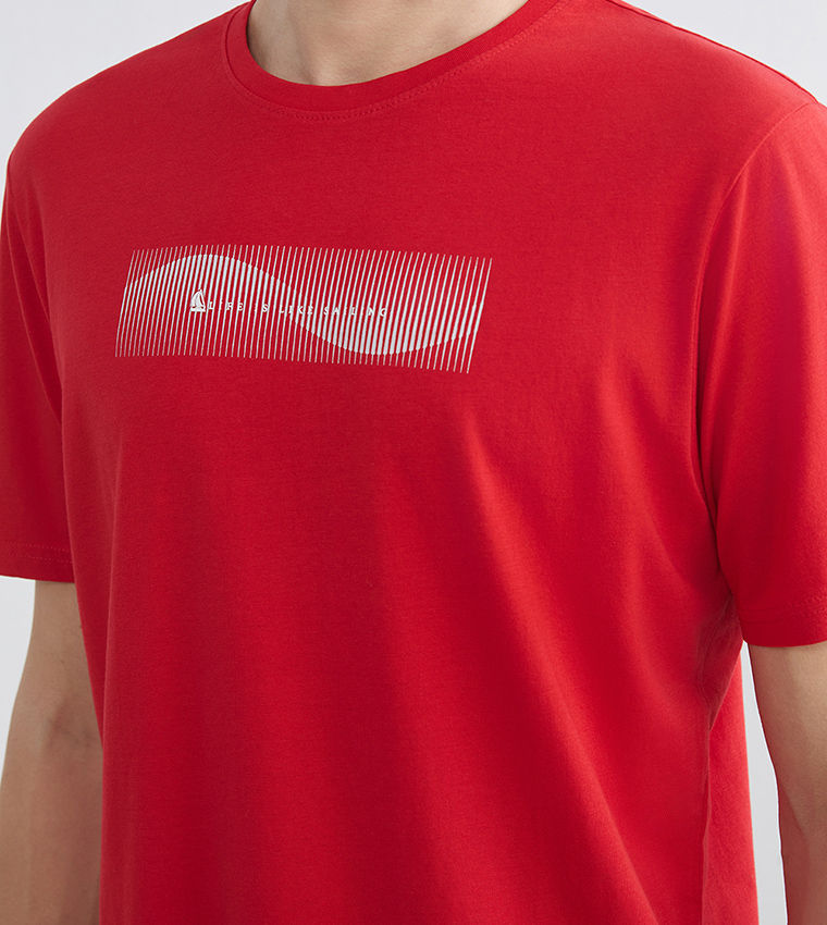 LC Waikiki Printed Crew Neck T-Shirt Red