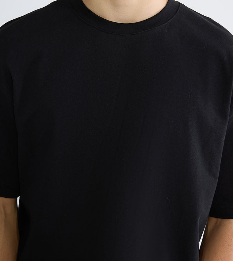 LC Waikiki Oversized Crew Neck T-Shirt Black