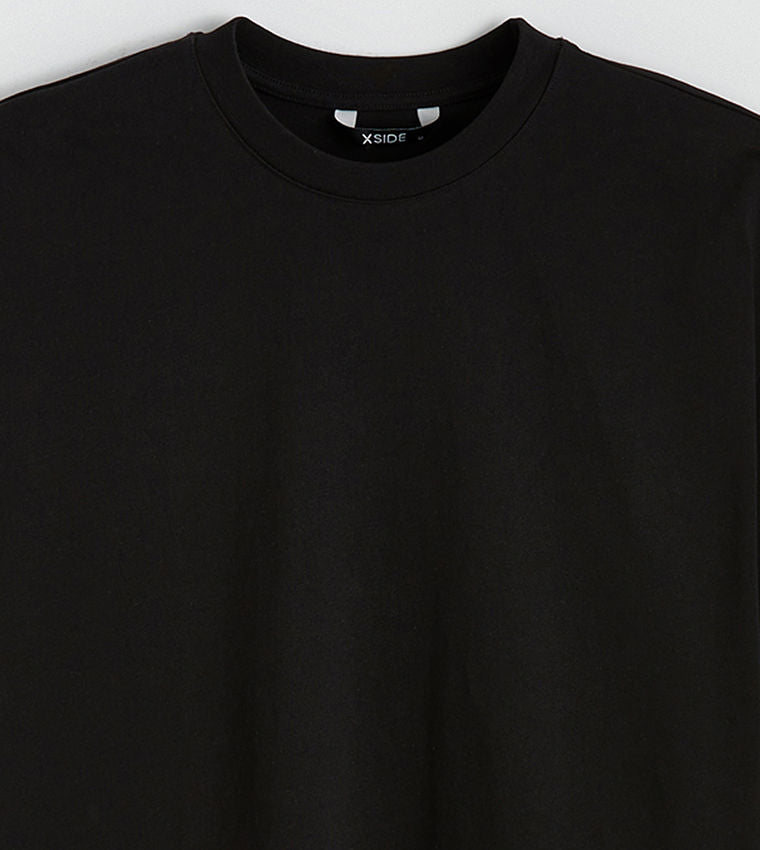 LC Waikiki Oversized Crew Neck T-Shirt Black