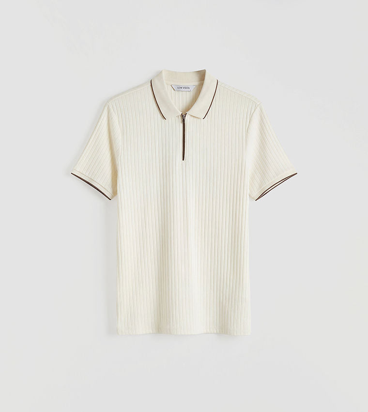 LC Waikiki Men's Ribbed Polo T-Shirt White