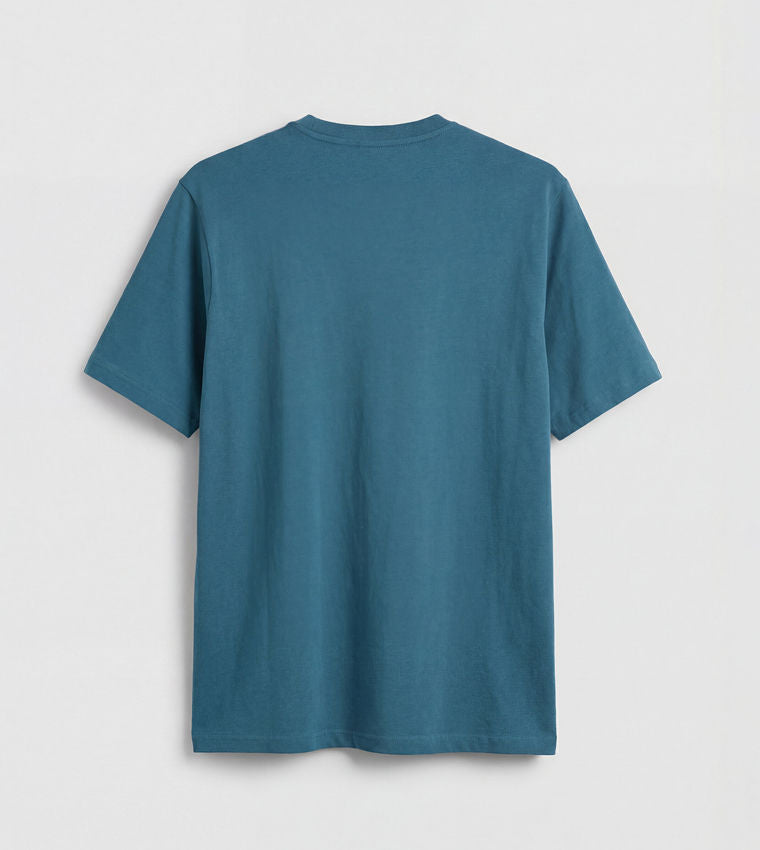 LC Waikiki Printed Short Sleeve Casual T-Shirt Blue