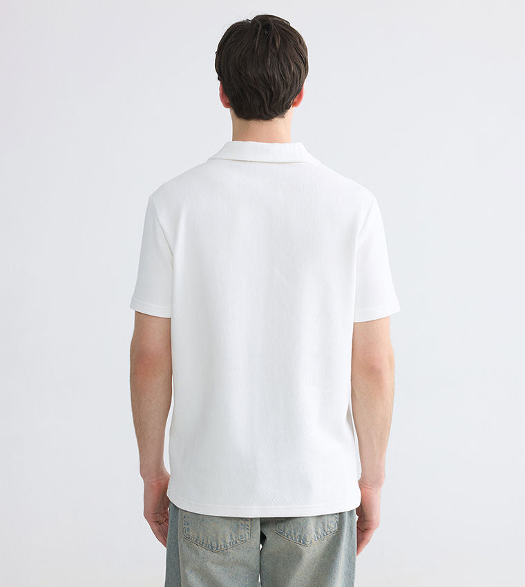 LC Waikiki Textured Short Sleeves Polo T-Shirt White