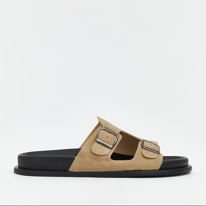 LC Waikiki Faux Suede Comfort Sandals Brown