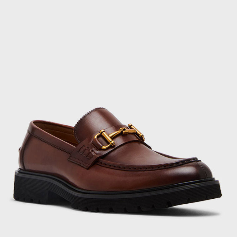 Steve Madden Men MARLOW Solid Horsebit Detail Loafers Tan