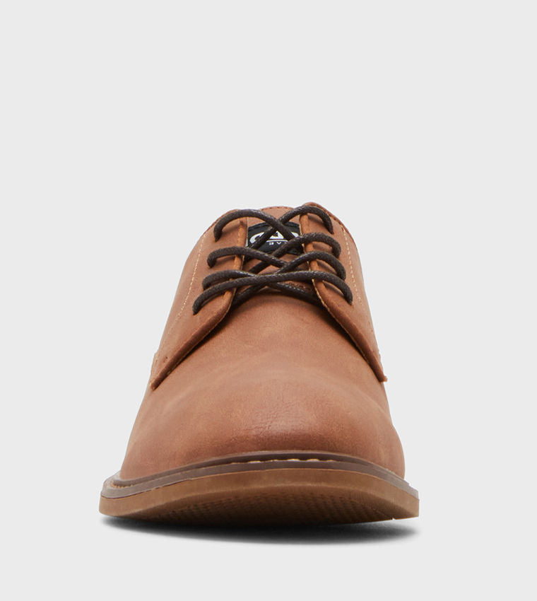 Steve Madden Men MEARNEST Solid Oxford Shoes Brown