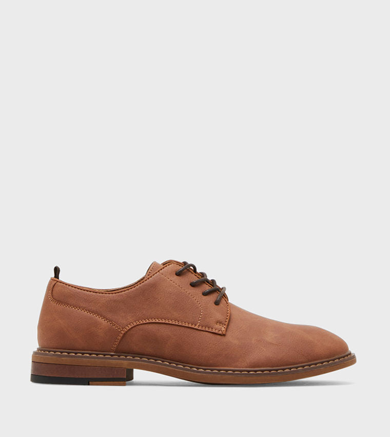 Steve Madden Men MEARNEST Solid Oxford Shoes Brown