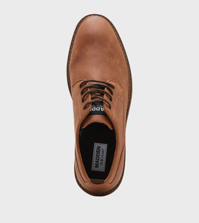 Steve Madden Men MEARNEST Solid Oxford Shoes Brown