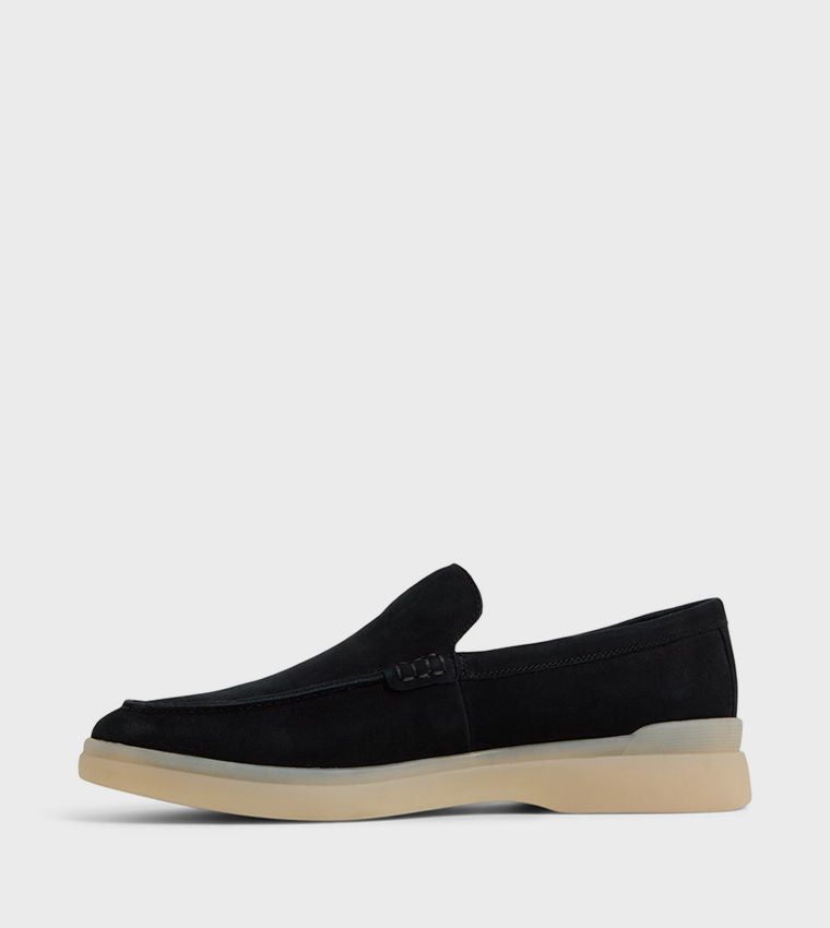 Aldo SHAYN Solid Slip-On Shoes Black Leather Casual Loafer
