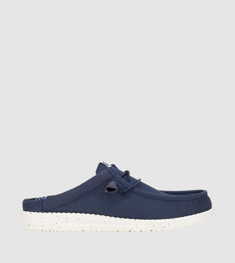 HEY DUDE WALLY Stretch Canvas Mule Shoes Blue