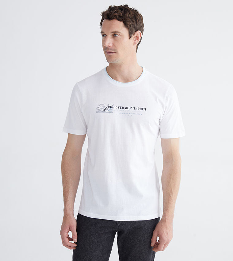 LC Waikiki Printed Short Sleeves T-Shirt White