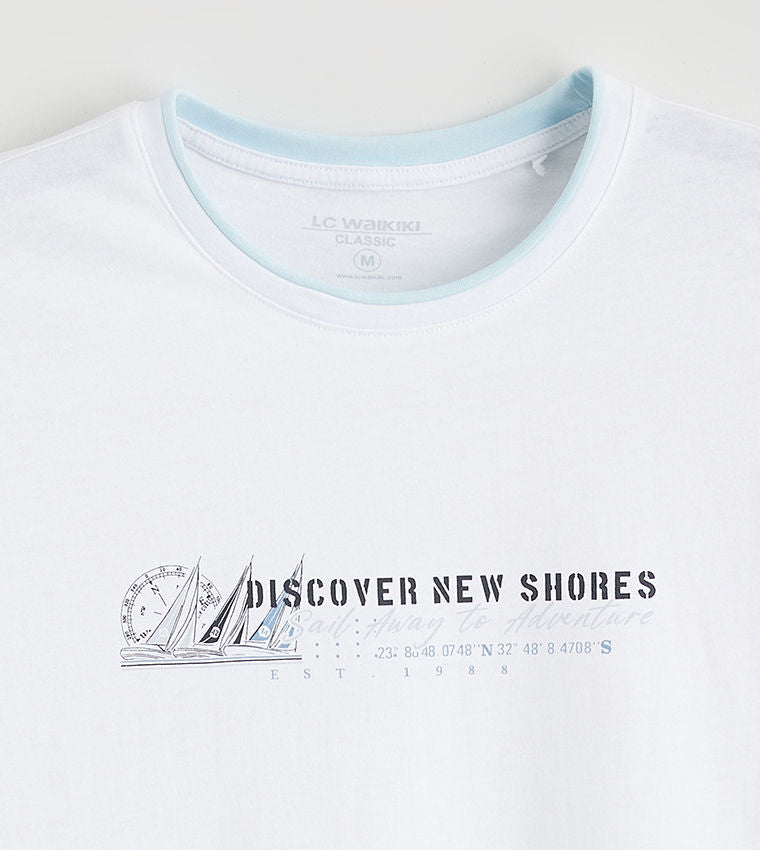 LC Waikiki Printed Short Sleeves T-Shirt White
