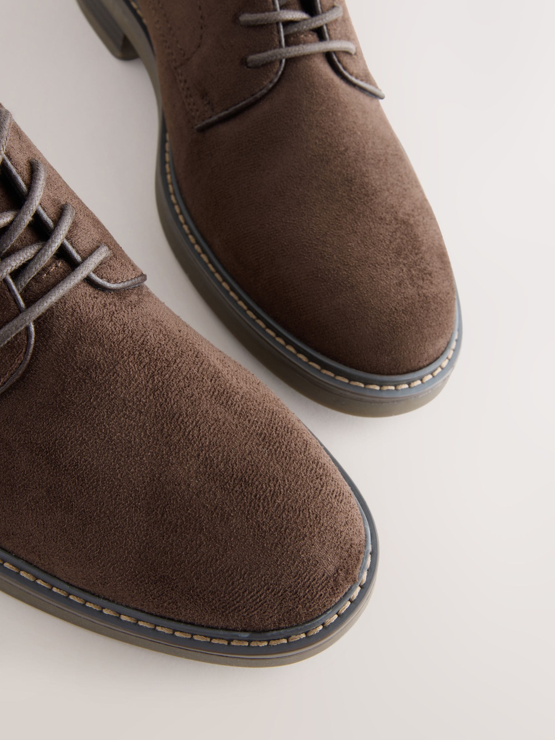 Next Suedette Derby Shoes Men's Classic Brown
