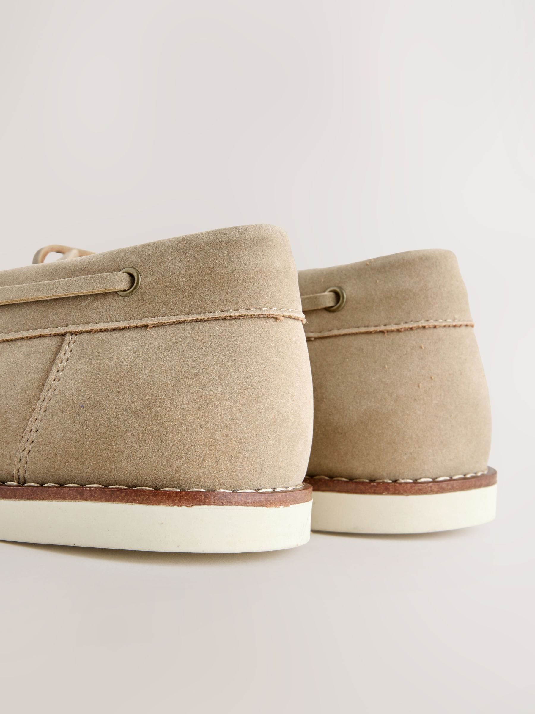 Next Men's Boat Shoes with Leather Laces Neutral