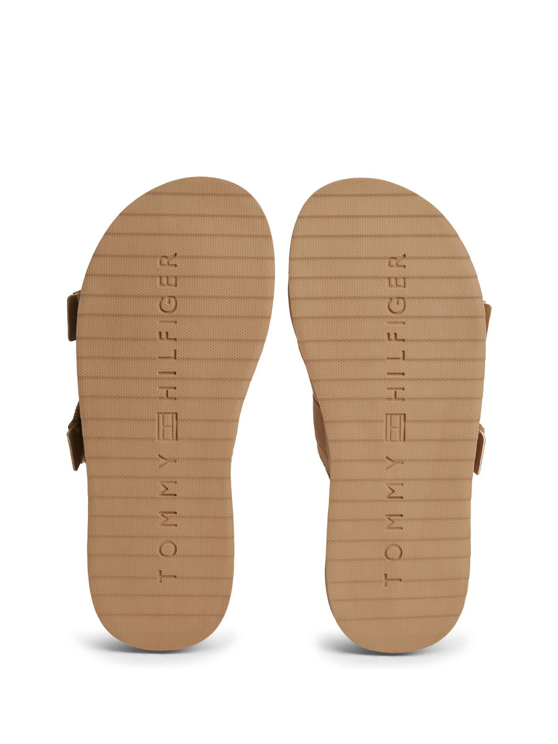Tommy Hilfiger Natural Webbing Strap Buckle Suede Sandals