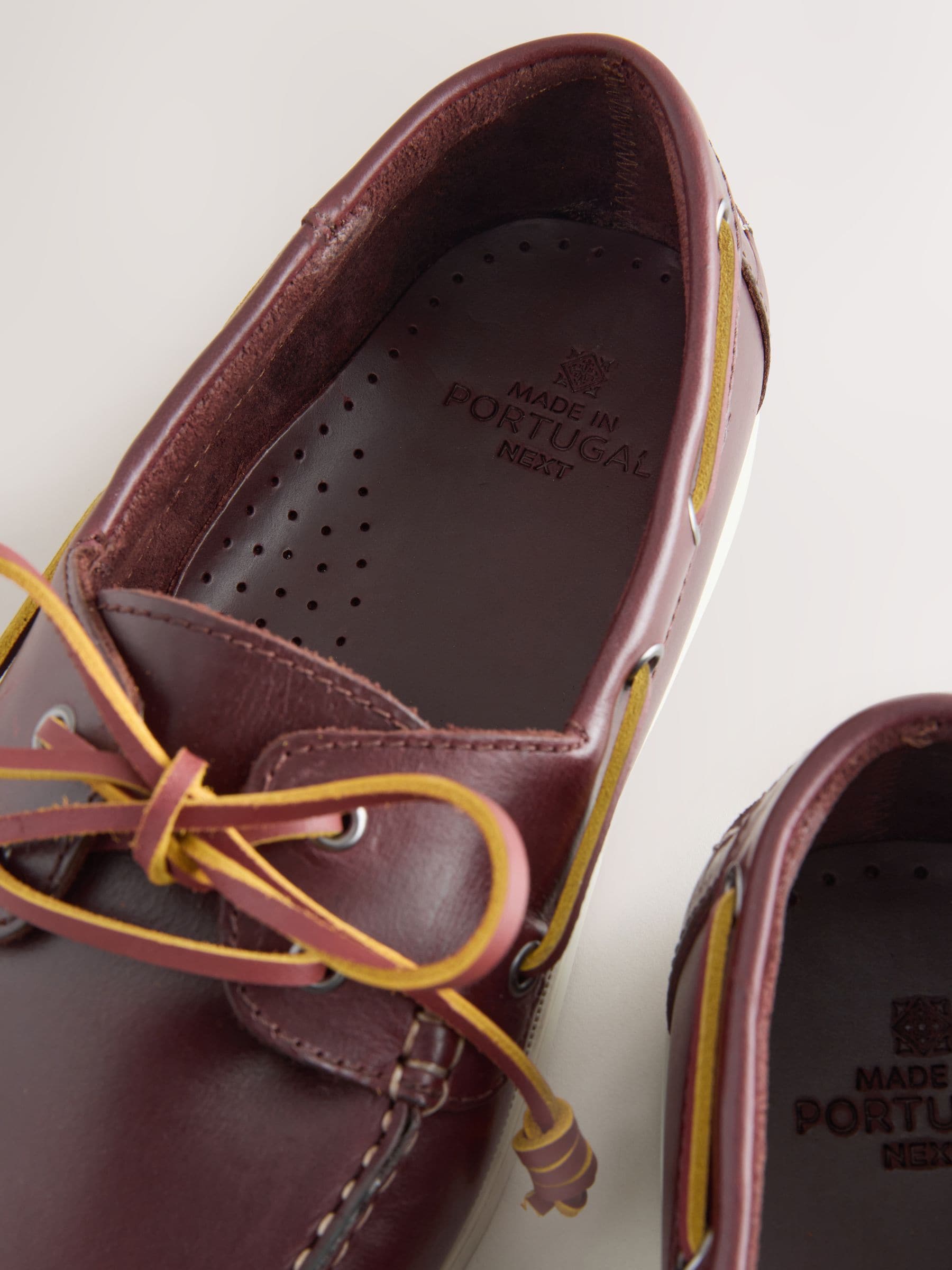 Next Signature Leather Boat Shoes Tan Brown
