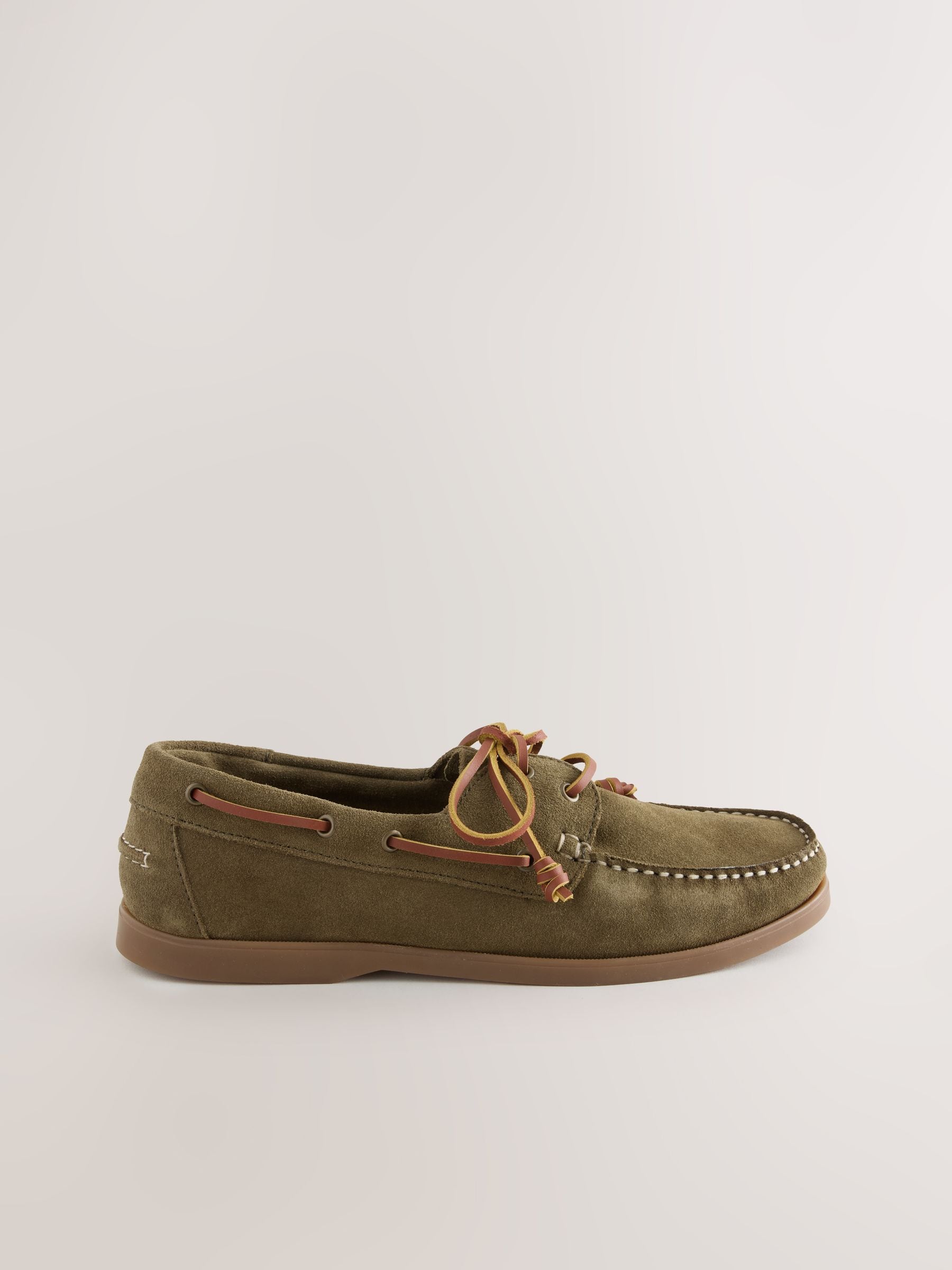 Next Signature Leather Boat Shoes Green