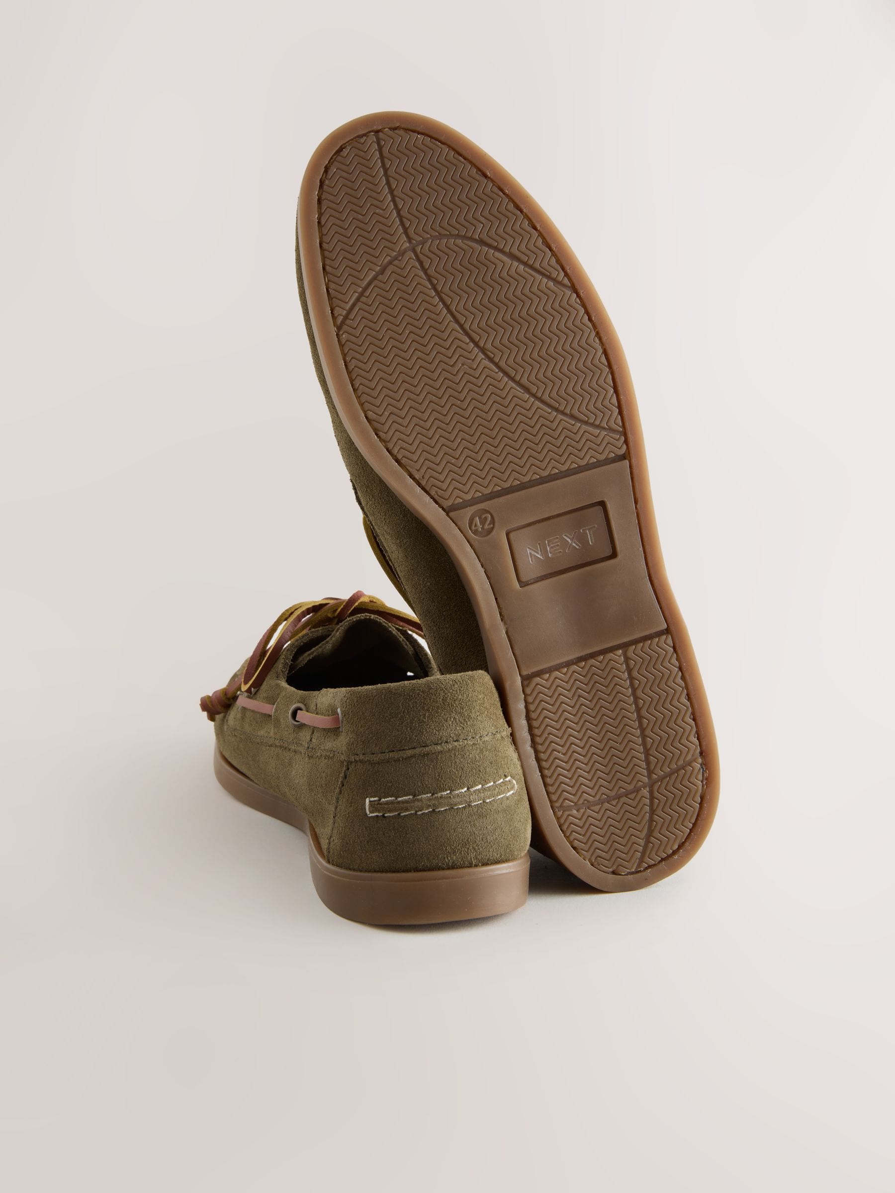 Next Signature Leather Boat Shoes Green