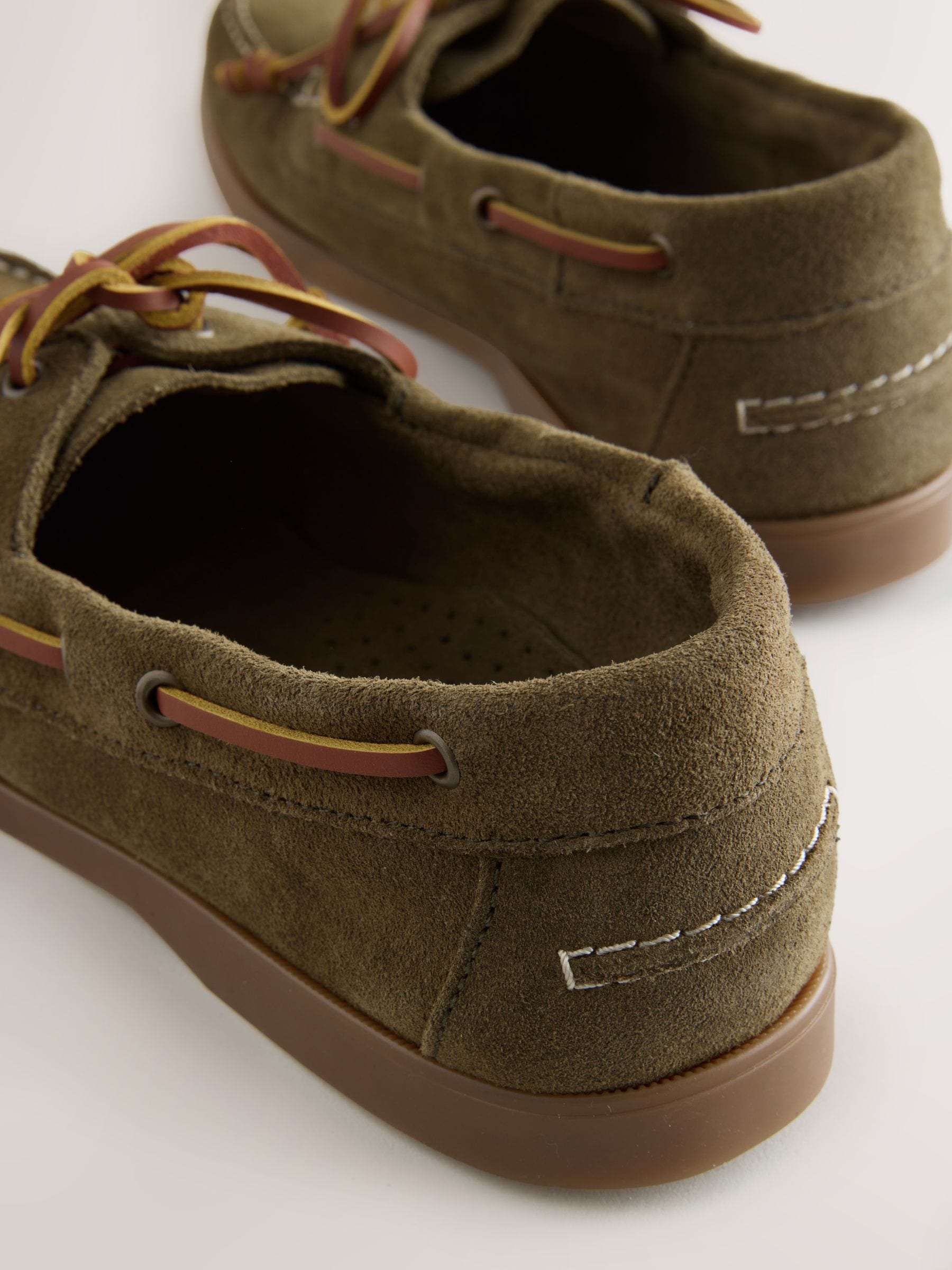 Next Signature Leather Boat Shoes Green
