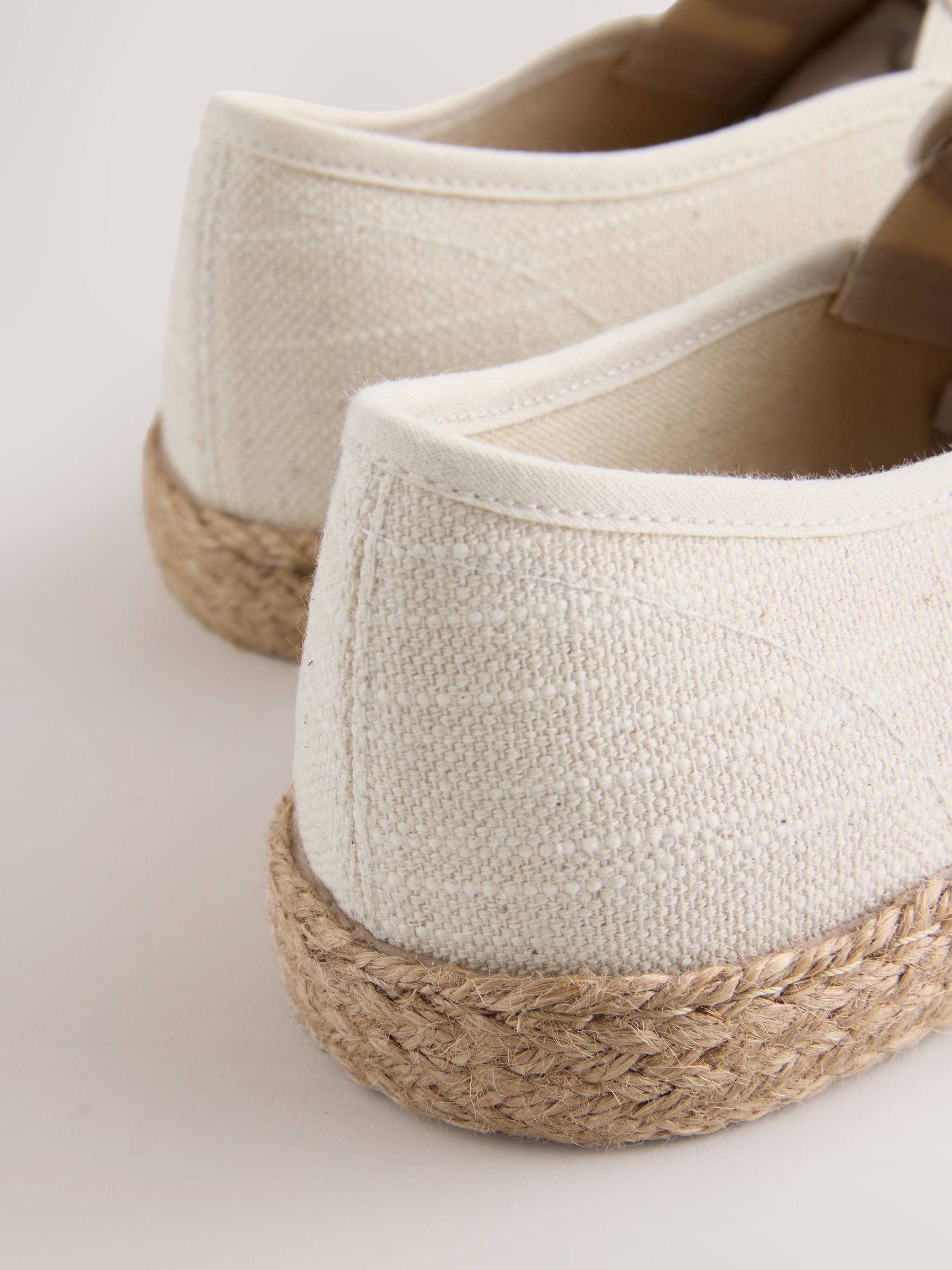 Neutral Textured Slip On Espadrilles