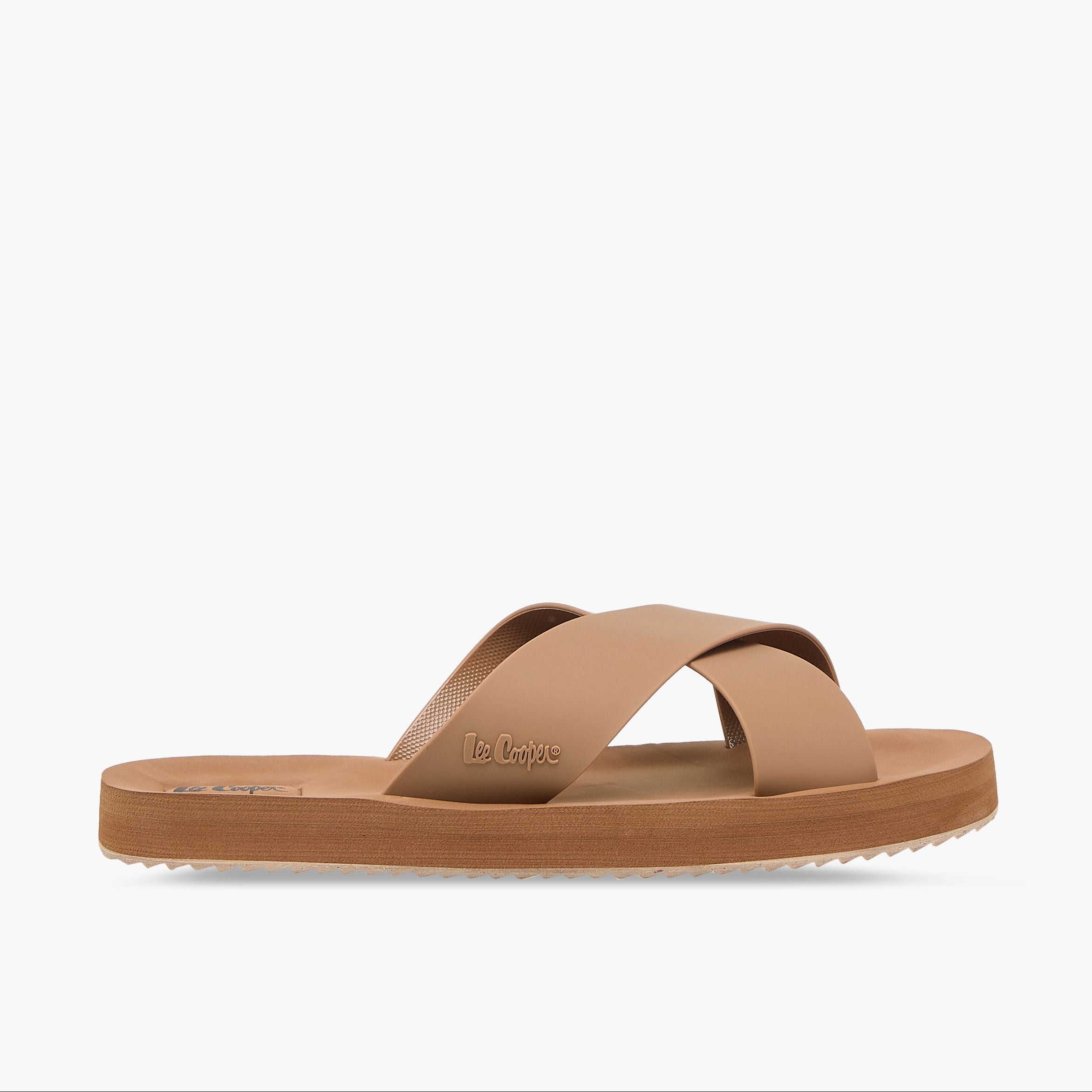 Lee Cooper Men's Logo Detail Cross Strap Flip Flops