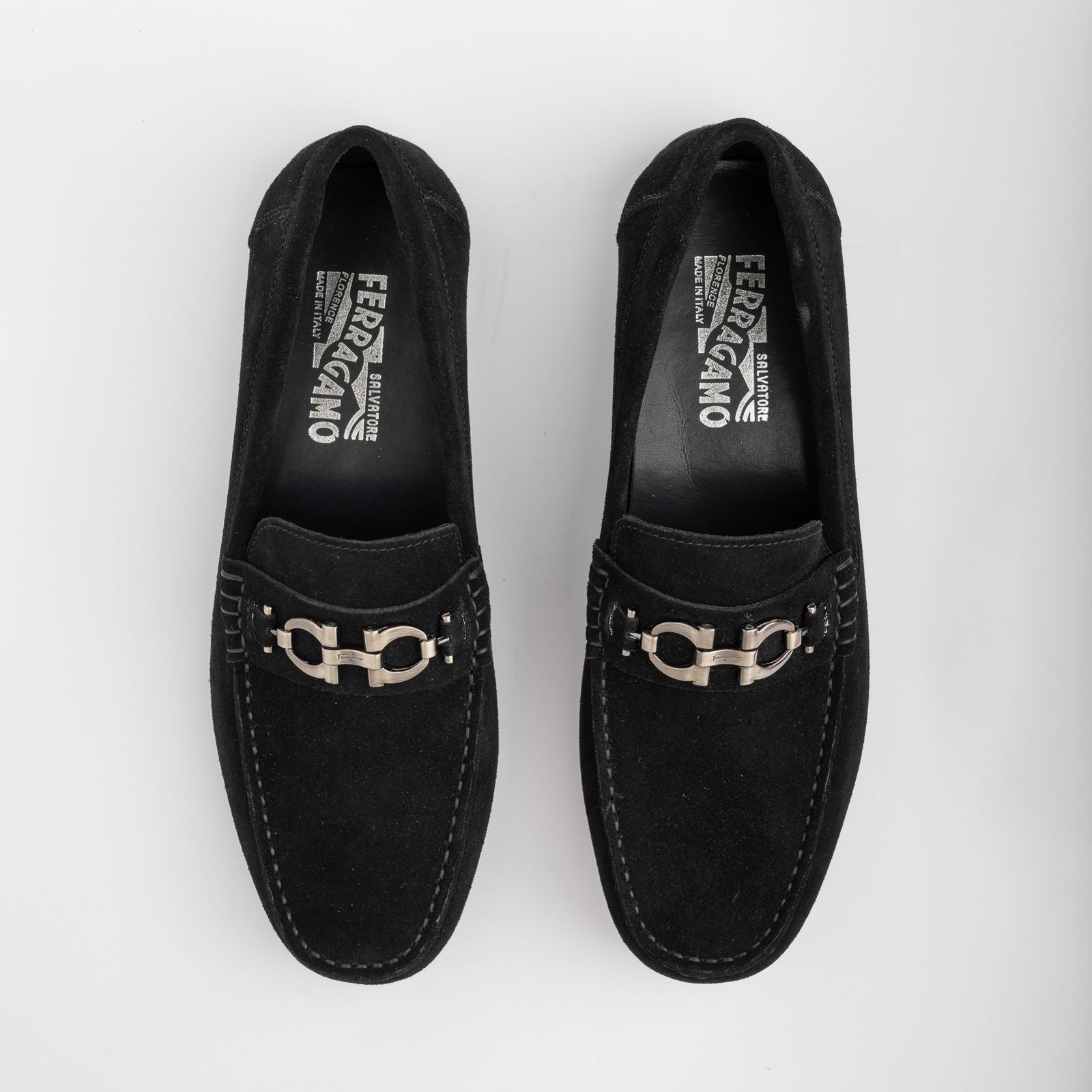 Feragamo Sude Loafer for Men-Black