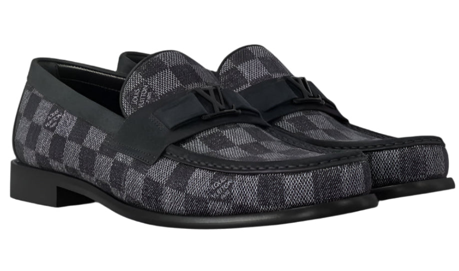 LV Major Loafer Black Check