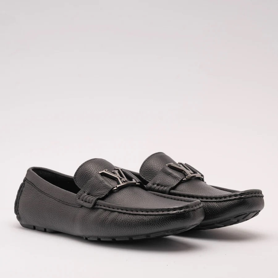 L.V Premium Grain Leather Loafer Men-Black