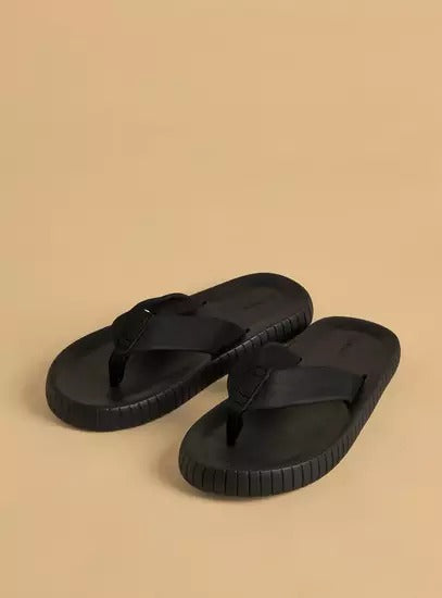 Max Ribbed Slippers Black