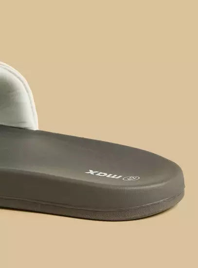 Max Textured White EVA Slide Slippers - Casual Comfort