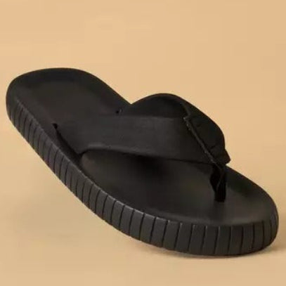 Max Ribbed Slippers Black
