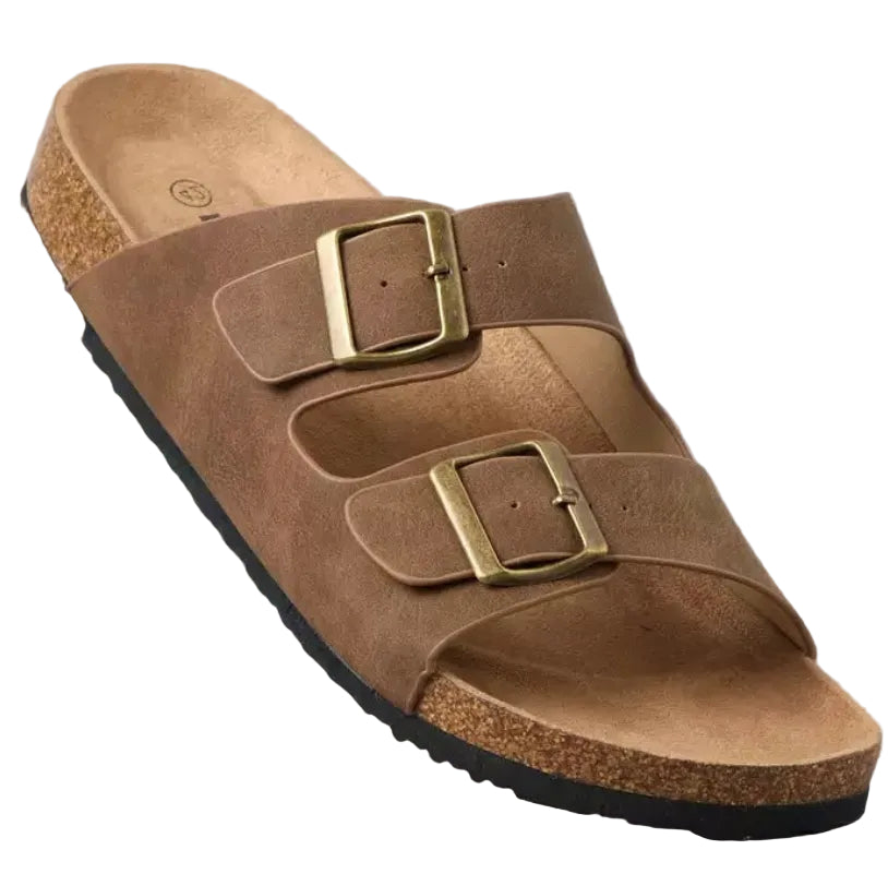 Max Buckle Accent Slip-On Sandals