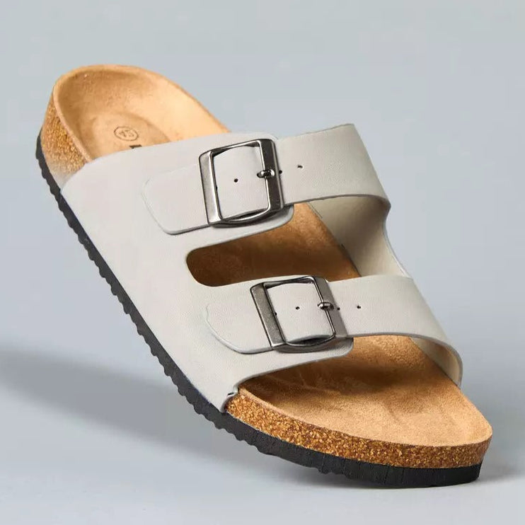 Max Buckle Accent Slip-On Sandals