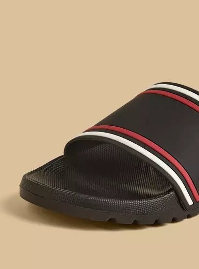 Max Striped Beach Slippers Red/Black