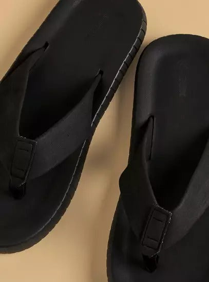 Max Ribbed Slippers Black